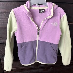 The North Face Kids' Lavender and Light Green Fleece Hoodie